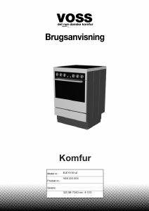 Brugsanvisning Voss ELK9100AL Komfur