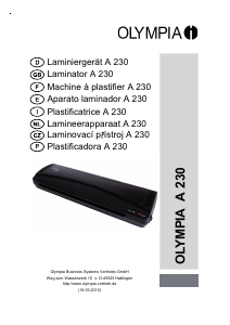 Handleiding Olympia A 230 Lamineermachine