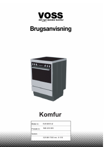 Brugsanvisning Voss ELK8200AL Komfur