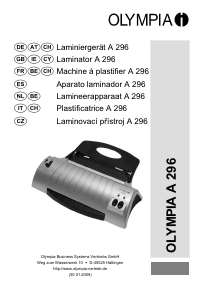 Handleiding Olympia A 296 Lamineermachine