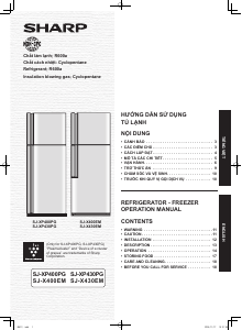 Handleiding Sharp SJ-XP400PG-BK Koel-vries combinatie