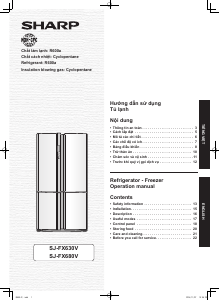 Handleiding Sharp SJ-FX680V-WH Koel-vries combinatie