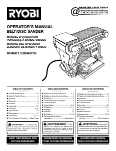 Manual de uso Ryobi BD4601G Lijadora de banda