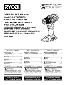 Manual Ryobi PSBDD01K Drill-Driver