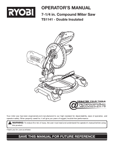 Manual Ryobi TS1141 Mitre Saw