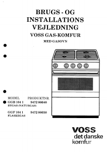 Brugsanvisning Voss GGB1041 Komfur