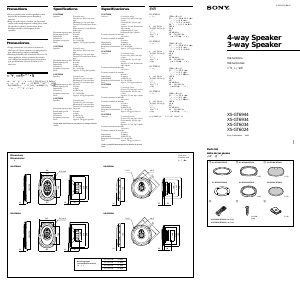 Manual Sony XS-6024 Car Speaker