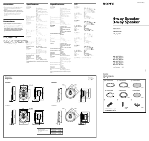 Manual Sony XS-GT6944 Car Speaker