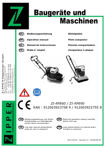 Manual de uso Zipper ZI-RPE60 Compactador de placa