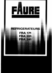 Mode d’emploi Faure FRA171W-1 Réfrigérateur