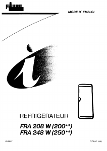 Mode d’emploi Faure FRA248W Réfrigérateur