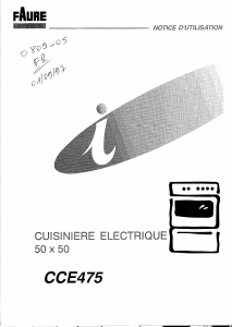 Mode d’emploi Faure CCE475W Cuisinière