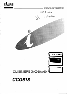 Mode d’emploi Faure CCG618W Cuisinière