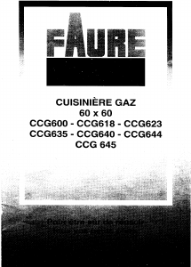 Mode d’emploi Faure CCG635C Cuisinière