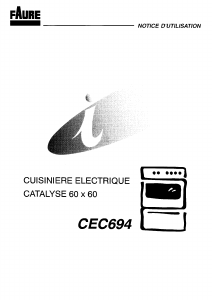 Mode d’emploi Faure CEC694W Cuisinière