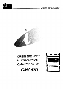 Mode d’emploi Faure CMC670M Cuisinière