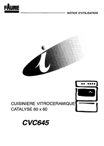 Mode d’emploi Faure CVC645W Cuisinière