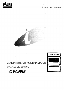 Mode d’emploi Faure CVC655W Cuisinière