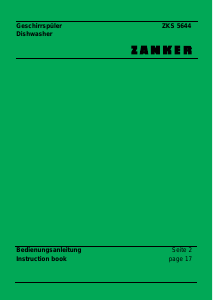 Bedienungsanleitung Zanker ZKS5644S Geschirrspüler