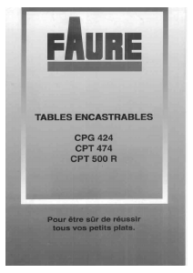 Mode d’emploi Faure CPT500R Table de cuisson