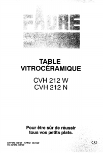 Mode d’emploi Faure CVH212W Table de cuisson