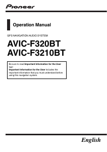 Manual Pioneer AVIC-F3210BT Car Navigation