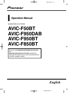 Manual Pioneer AVIC-F850BT Car Navigation