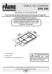 Mode d’emploi Faure DPG006X Table de cuisson