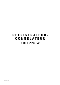 Mode d’emploi Faure FRD226W Réfrigérateur combiné