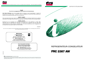 Mode d’emploi Faure FRC2387AW Réfrigérateur combiné