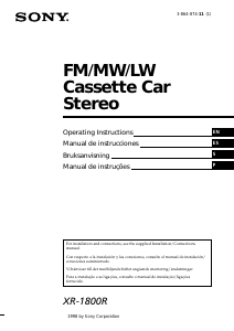 Manual Sony XR-1800R Car Radio