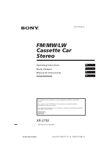 Mode d’emploi Sony XR-2750 Autoradio