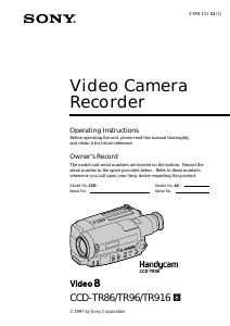 Manual Sony CCD-TR86 Camcorder