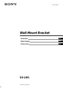 Manual Sony SU-LW1 Wall Mount