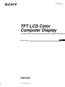 Mode d’emploi Sony SDM-X202 Moniteur LCD