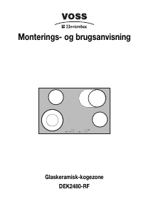 Brugsanvisning Voss-Electrolux DEK2480-RF Kogesektion