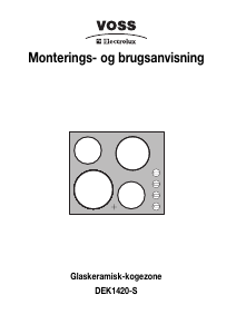 Brugsanvisning Voss-Electrolux DEK1420-S Kogesektion