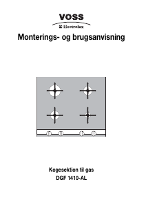 Brugsanvisning Voss-Electrolux DGF1410-AL Kogesektion