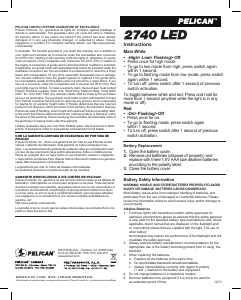 Mode d’emploi Pelican 2740 Lampe de poche