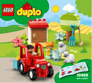 Manuale Lego set 10950 Duplo Il trattore della fattoria e i suoi animali