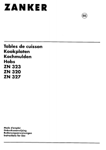 Mode d’emploi Zanker ZN320WH Table de cuisson