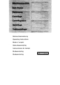 Mode d’emploi Zanker ZV14S Sèche-linge