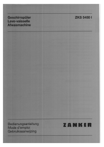 Handleiding Zanker ZKS5450I Vaatwasser
