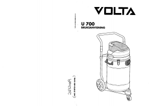 Bruksanvisning Volta U700 Dammsugare