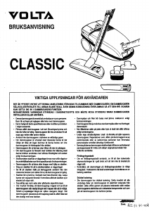Bruksanvisning Volta U1870 Classic Dammsugare