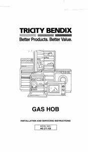 Handleiding Tricity Bendix HG211SS Kookplaat