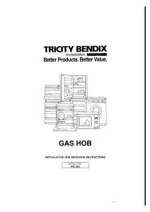 Manual Tricity Bendix HG240B Hob