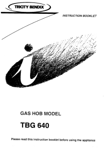 Manual Tricity Bendix TBG640BR Hob