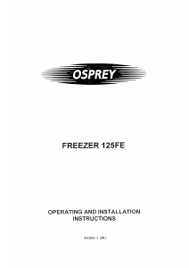 Manual Osprey 125FE Freezer