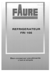 Mode d’emploi Faure FRI166W1 Réfrigérateur